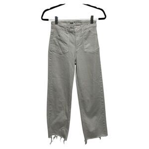 Paige White Nellie Jeans Size 24 Deep Pockets Raw Hem Classic Clean Girl